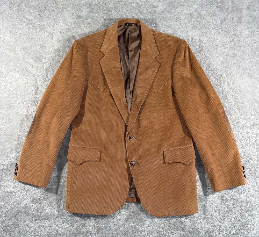 Sheplers Men's 42S Brown Corduroy Western Sport Coat Blazer Suede Elbow Patches
